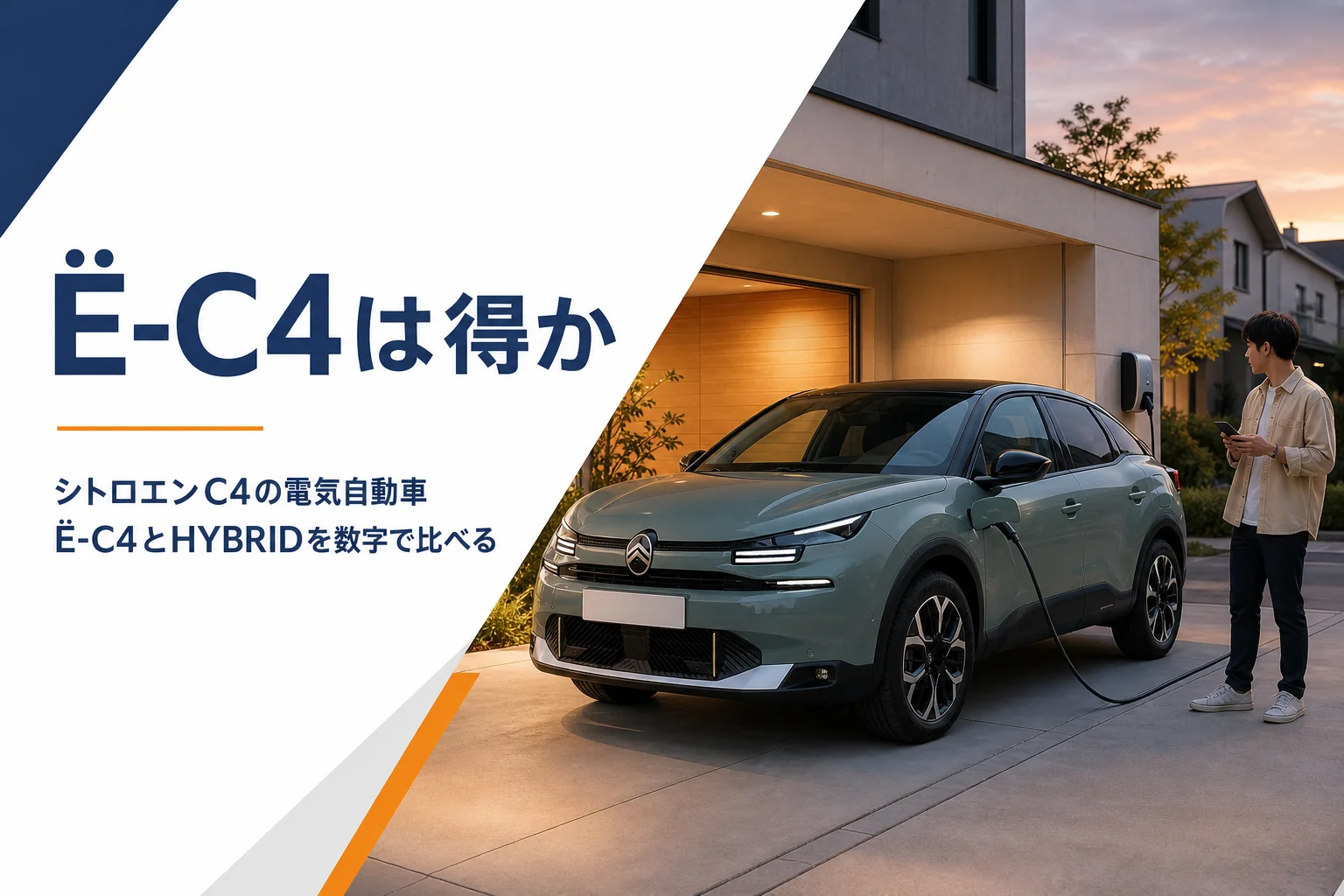 自宅で充電中のシトロエンË-C4のイメージ
