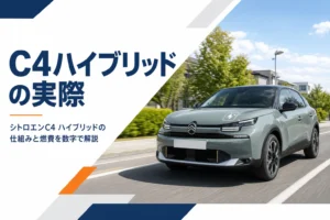郊外を走るシトロエンC4 MAX HYBRIDのイメージ