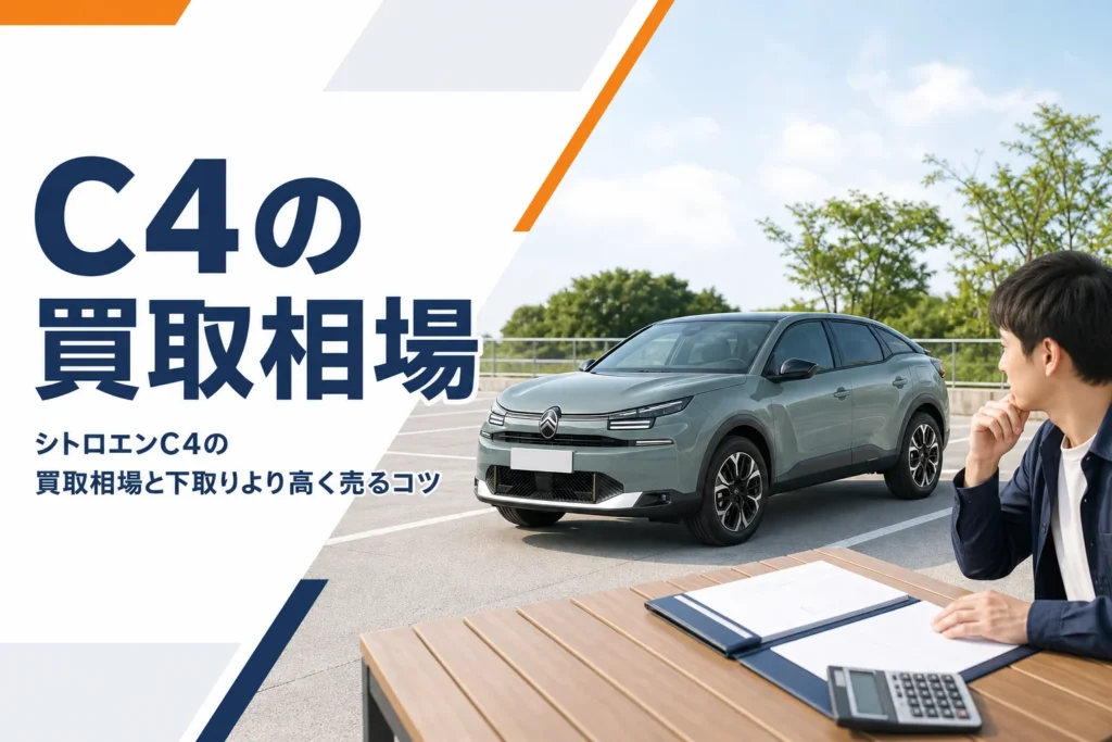 売却前に車検証を確かめるシトロエンC4のイメージ